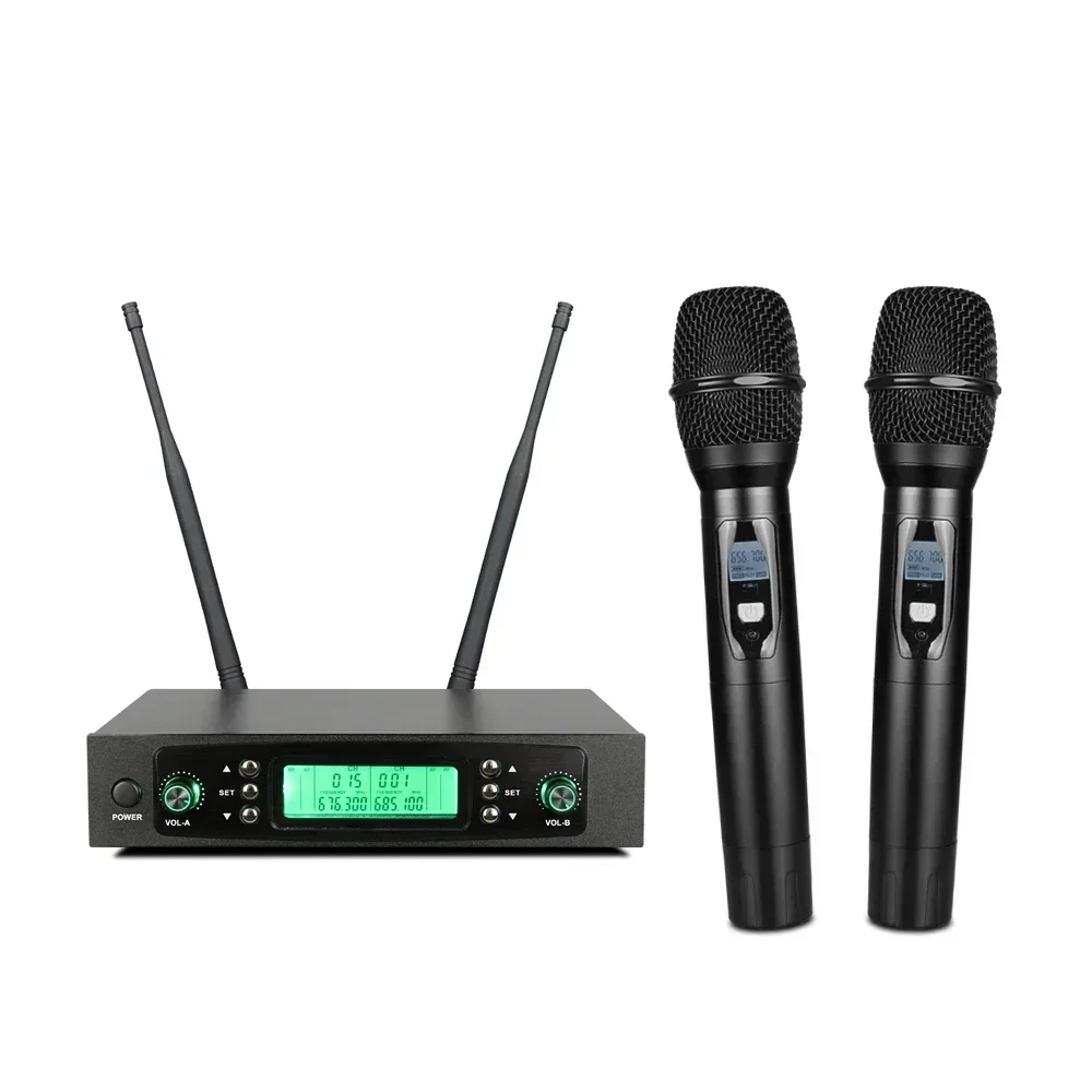 2022 ميكروفون لاسلكي طويل المدى عالي الحساسية UHF ثنائي الاتجاه