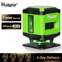 Huepar Floor 5 Lines 360°Laser Level Tools Self leveling Green Beam Switching & Cross Lines For Laying Square Tile With Bracket