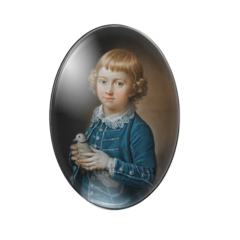 Lovely retro handsome boys 13x18mm/18x25mm/30x40mm Oval photo glass cabochon flat back Making findings