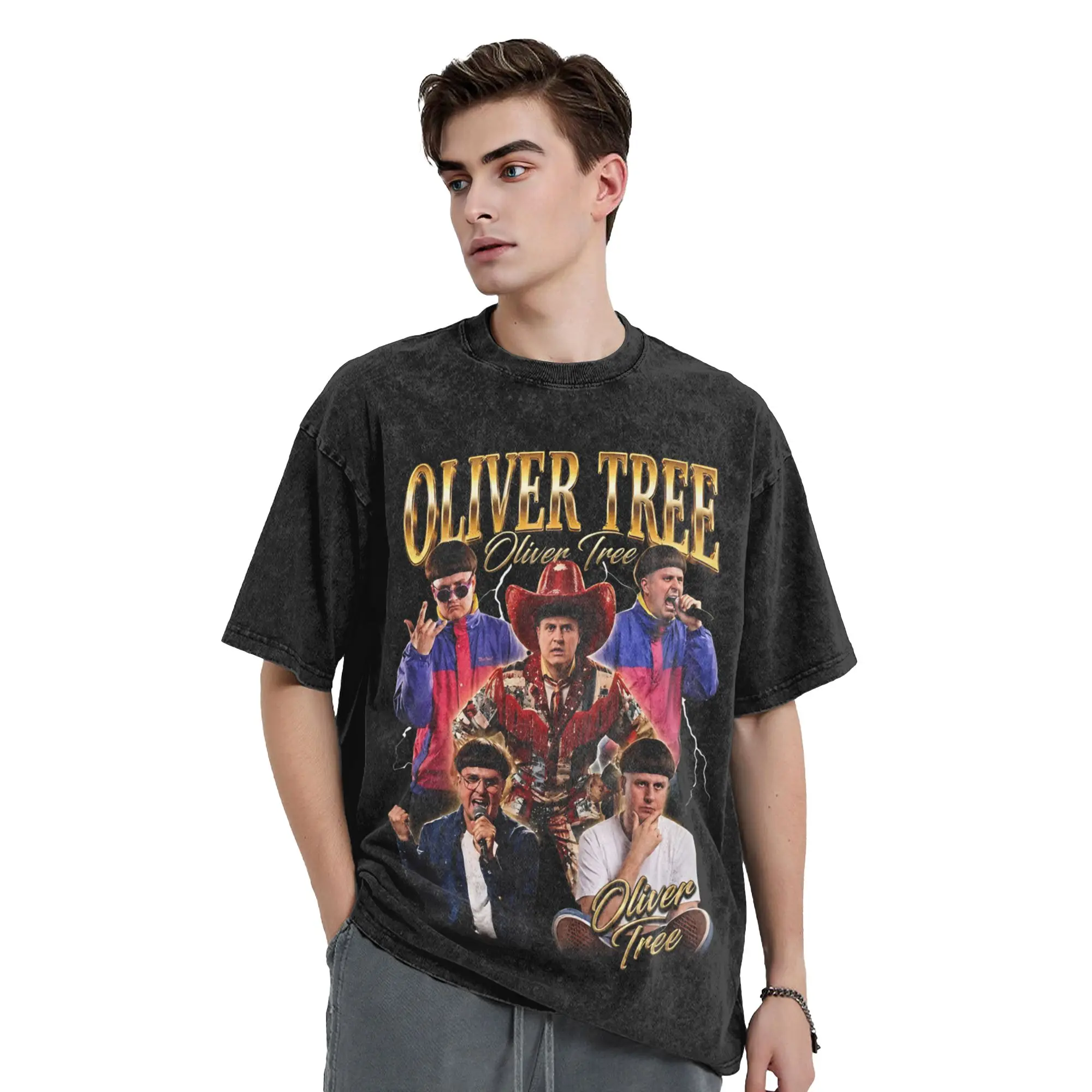 Oliver Tree Rest In Peace 1993 to 2026 Memorial Washed T Shirt Streetwear  Retro T-Shirt Tees Men Women Harajuku Graphic Printed