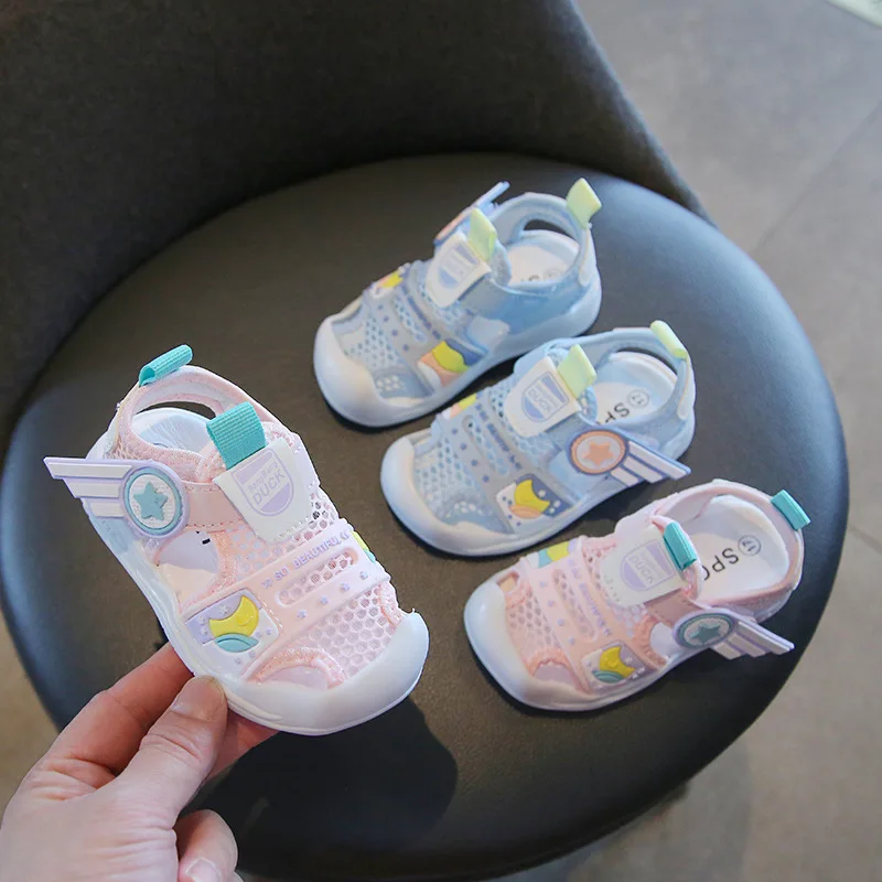 2024 Summer Boys\' Sport Walking Girls Sandals with Soft Sole Baby Toddler Casual Kids Sneakers Infant Little Children 0-2 Year