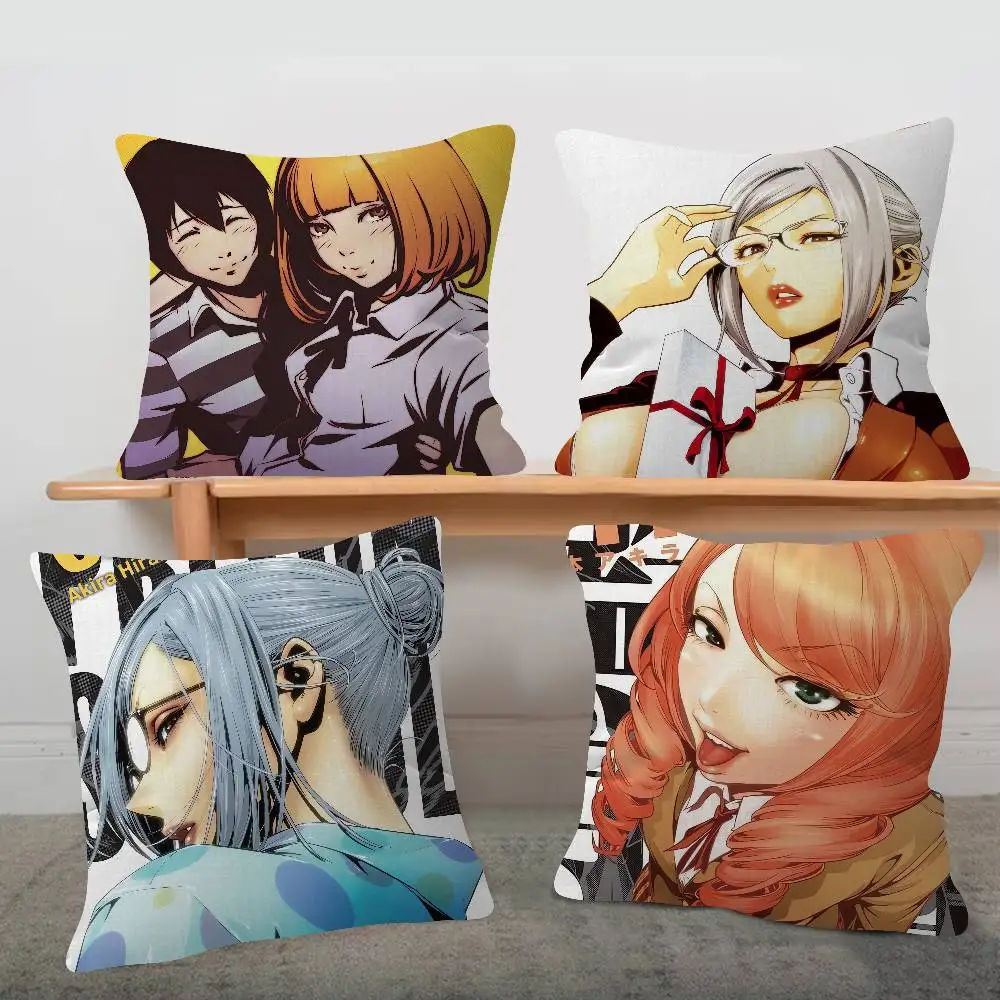 Anime Prison School Cute Cartoon Two-dimensional Pillowcase Bedroom Sofa Cushion Cover Nap Pillow Cover