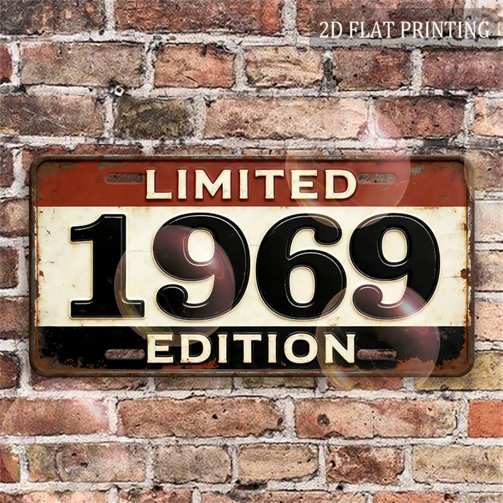 2D Flat, 1pc 1pcs 1pc Suitable for Garage Bar Living Room Office Entryway Vintage 1969 Limited Edition Metal Sign - 12