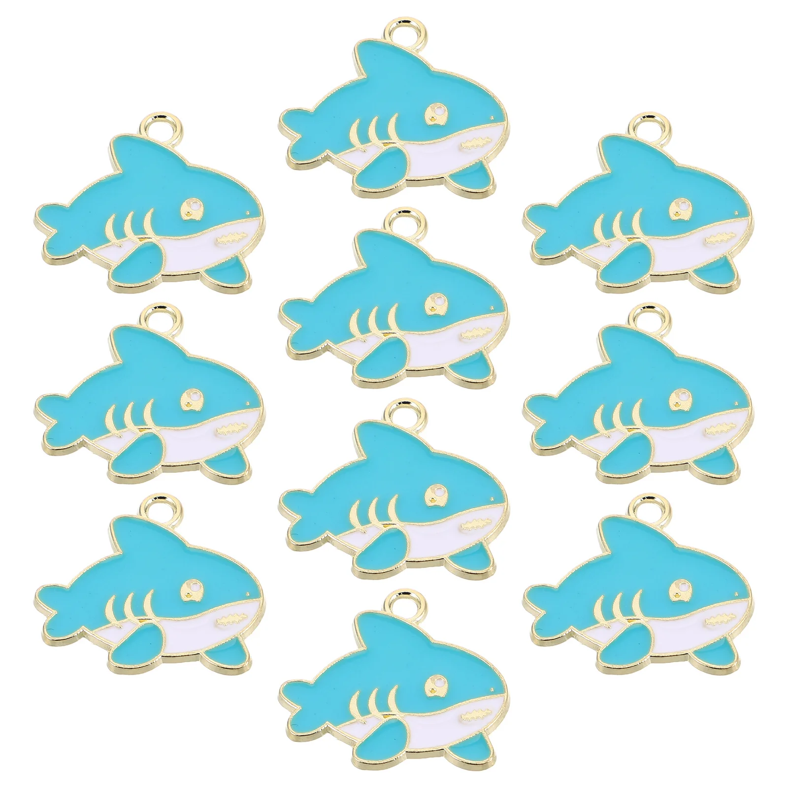

10Pcs Shark Pendants Alloy Enamel Mini Animal Charms DIY Necklace Bracelet Jewelry Making Craft Supplies Shark Necklace