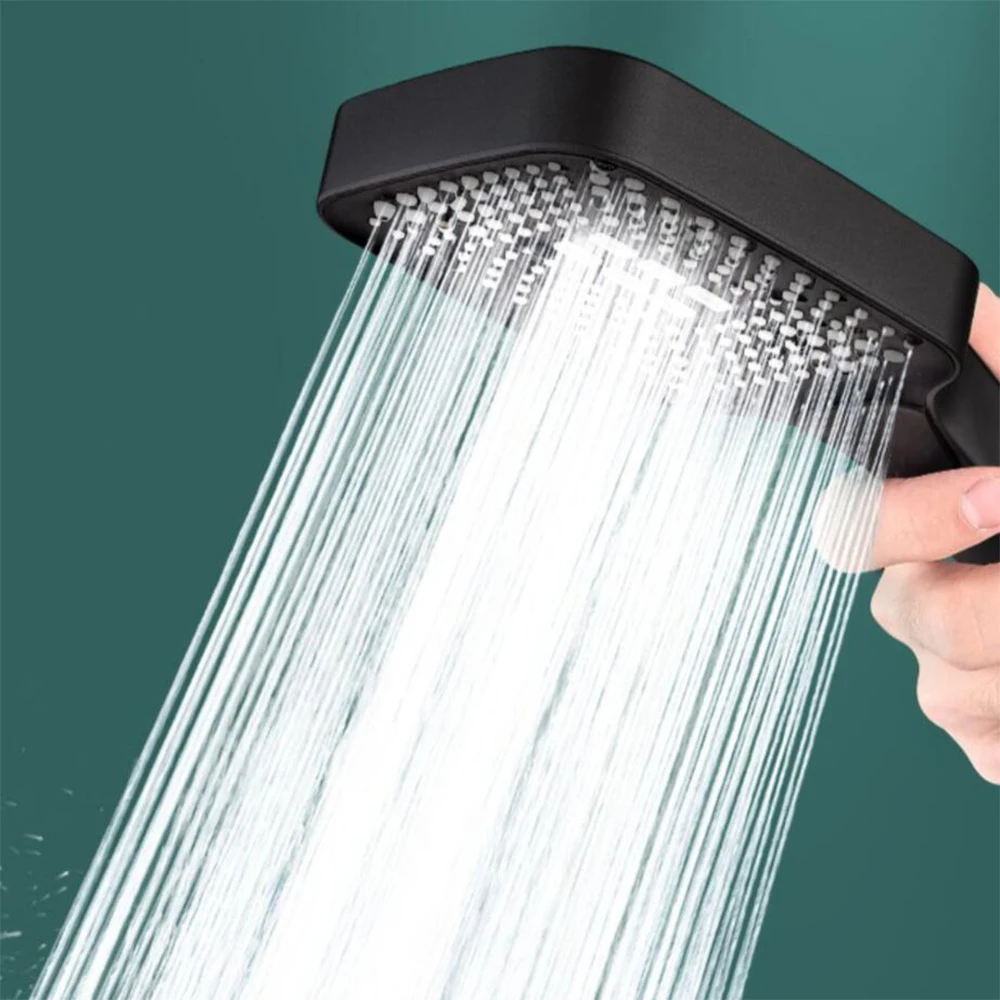 Big 4 Mode Adjustable Rainfall Shower Large Flow Shower Head Hook Hose High Pressure Water Saving Mixer Set Bathroom Accessories