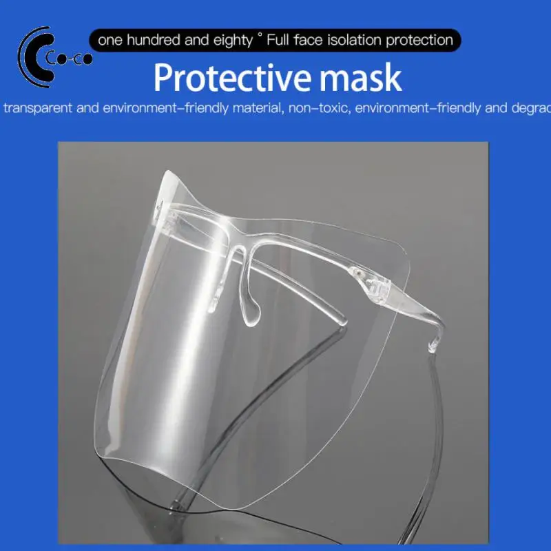 Transparent Full Face Shield Mask Head Protective Cover Eye Safety Glasses Kitchen Tools Screen Visors Dust WindProof Anti-Fog