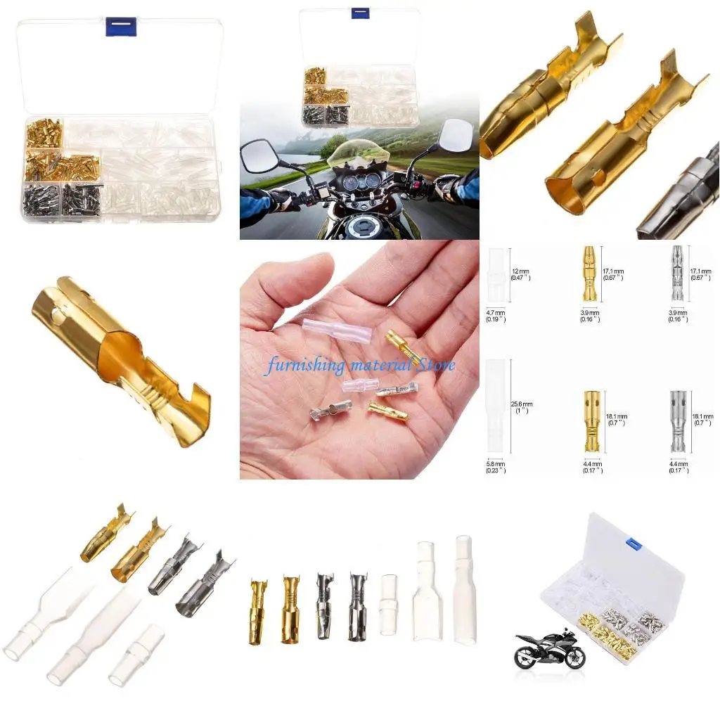

Y5GD 400Pcs Female and Male Electrical Wire Connectors Cold Crimp Terminals Block