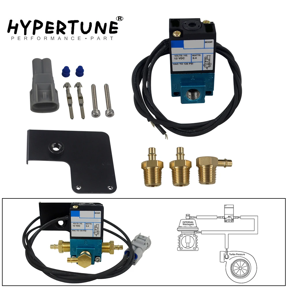 Hypertune - EBC 3 Port Electronic Turbo Boost Control Solenoid Valve For 08-18 Subaru STI Nickel Plug HT-ECU01