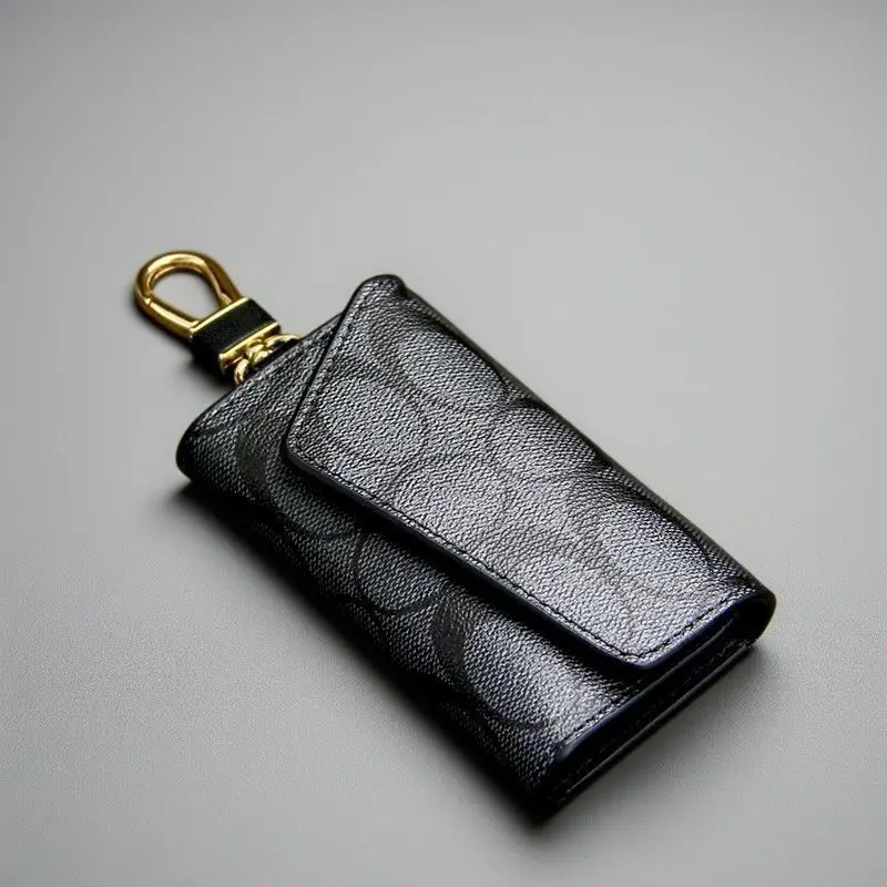 New European and American Style Canvas Car Key Case, Unisex, Large Capacity Key Holder for Men