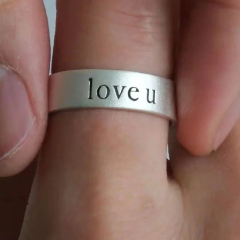 Unique Design Sense Letter Handprint Ring For Men Women Versatile Fashion Couple Ring Personalized Simple Ring Jewelry Gifts