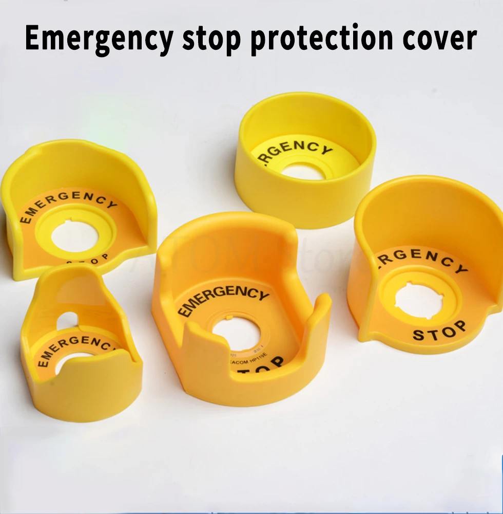 Emergency stop button protective cover switch anti misoperation yellow 22mm emergency mushroom head protective seat protective c