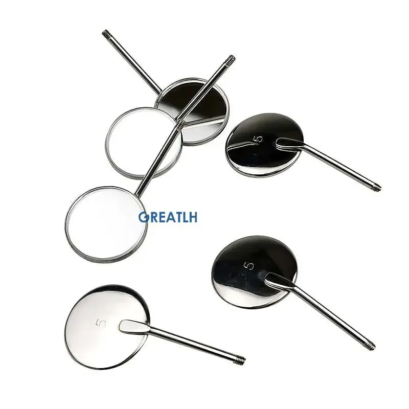 Dental Mirror Handle with 5 x Mouth Mirror Magnifying No. 5#