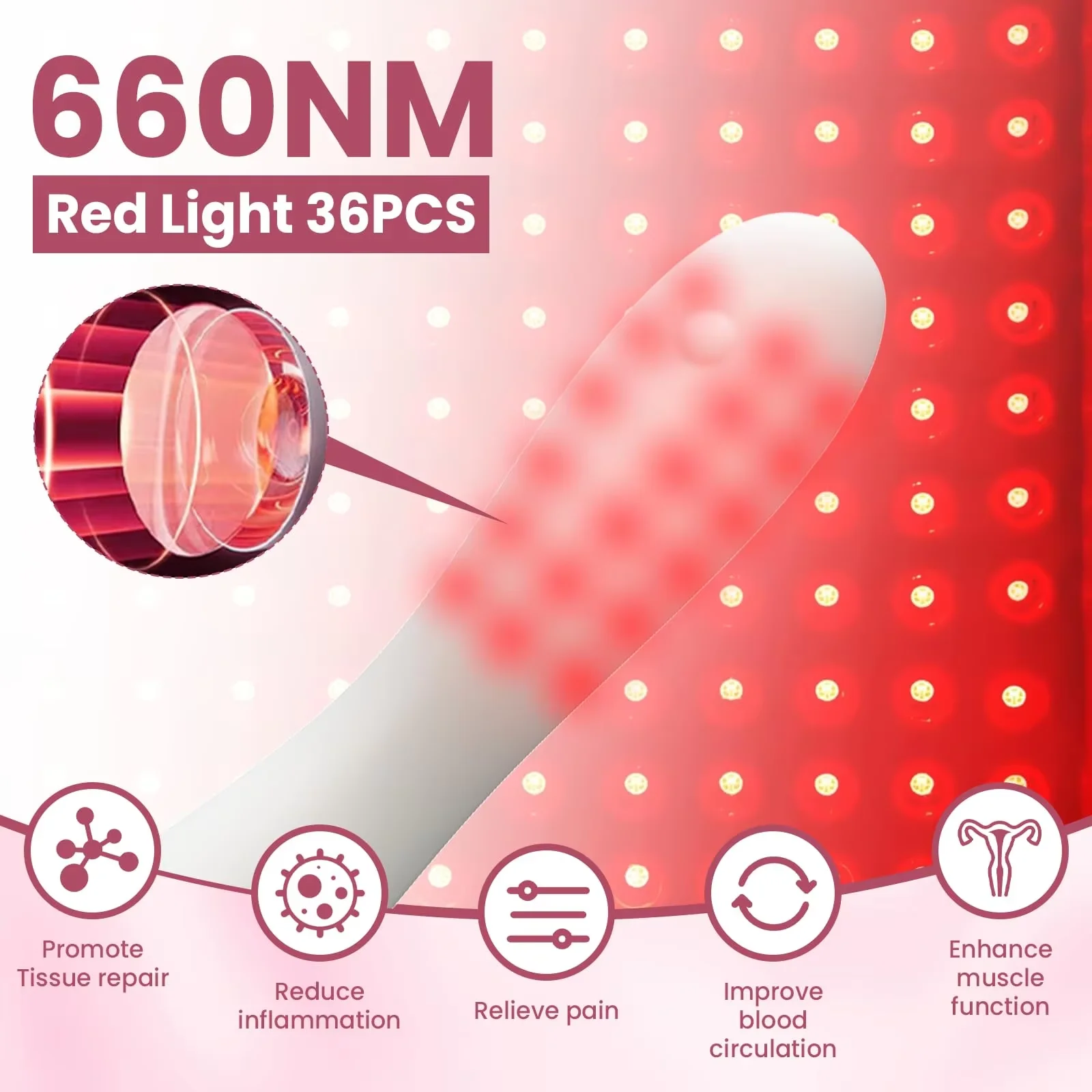 Female Red Light Therapy Device with Heating 36PCS*360nm Vaginal Tightening Laser Therapy Device IPX5 Waterproo Vagina Clean view 3