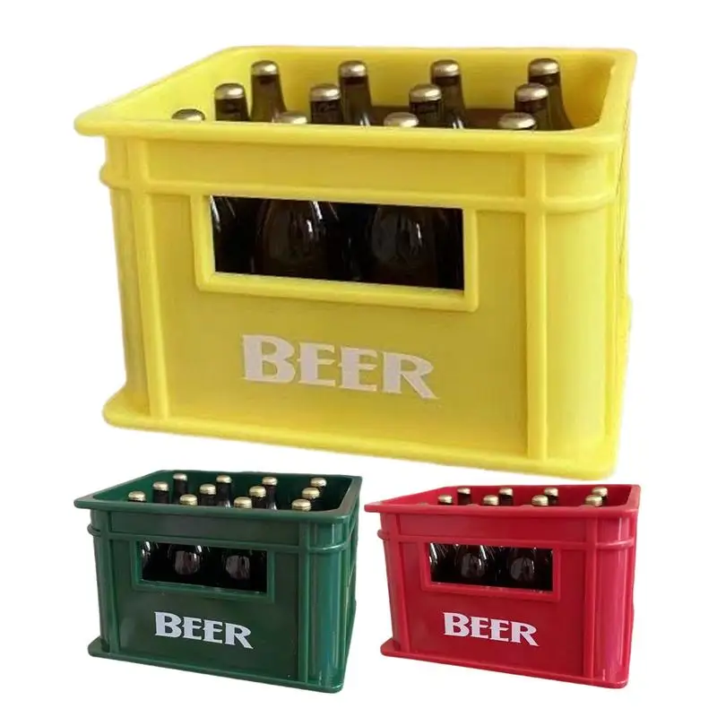 Mini Beer Drink Bottle Beer Box Drink Box Bar Kitchen Opener Fridge Magnet Creative Simulated Beer Case Magnetic Bottle Opener