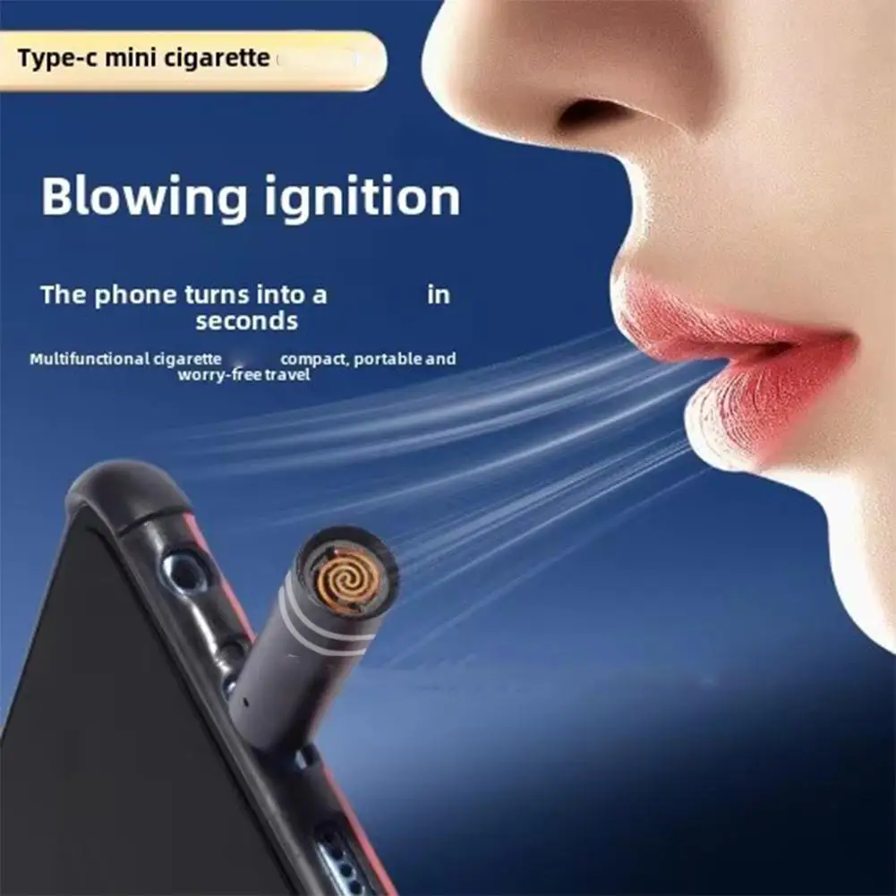 Mini Rechargeable Lighter Type-c Female Adapter Igniter Charging Wireless Portable Dropshipping Type-c Adapter Igniti A7m7
