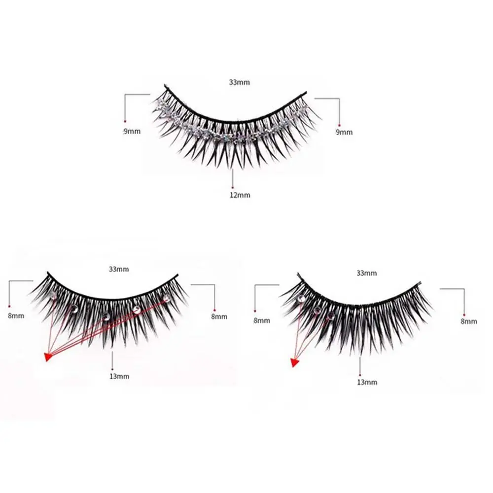 Cross Lash Eye Make-Up Tool Langdurige Strass Valse Wimpers Grote Ogen Wimpers Lash Extensie Pailletten Valse Wimpers