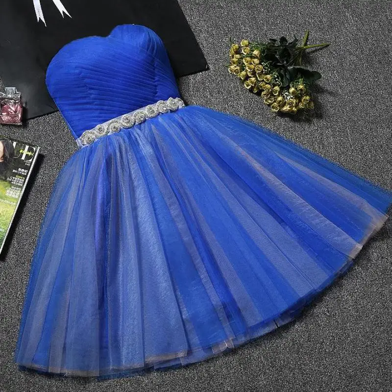 Simple Strapless Quinceanera Dresses For Prom Party Evening Ball Gowns Mini Dress Beading Belt Vestido Multiple Color Available