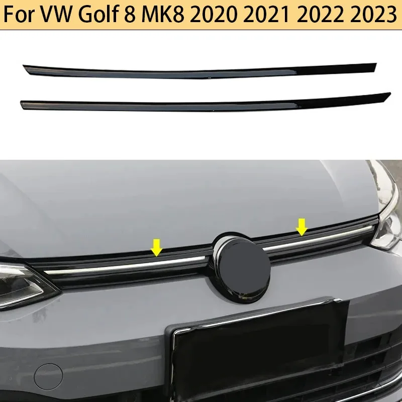 ABS Car Front Bumper Grille Trim Grill Decoration Strip For VW Golf 8 MK8 2020 2021 2022 2023