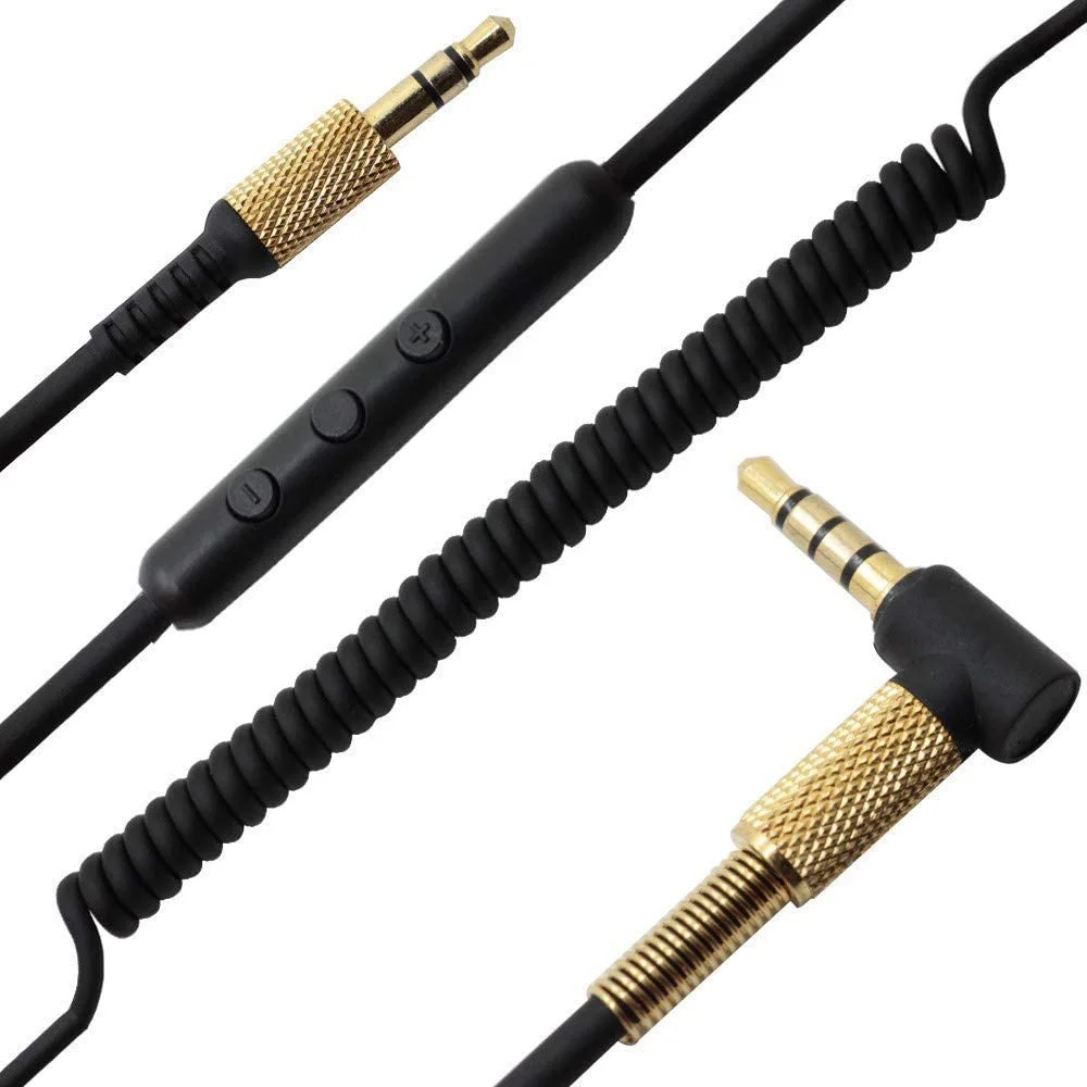 Cable de extensión de 3,5mm, Cable de repuesto para auriculares con micrófono, Control de volumen para Marshall Major II Monitor MID