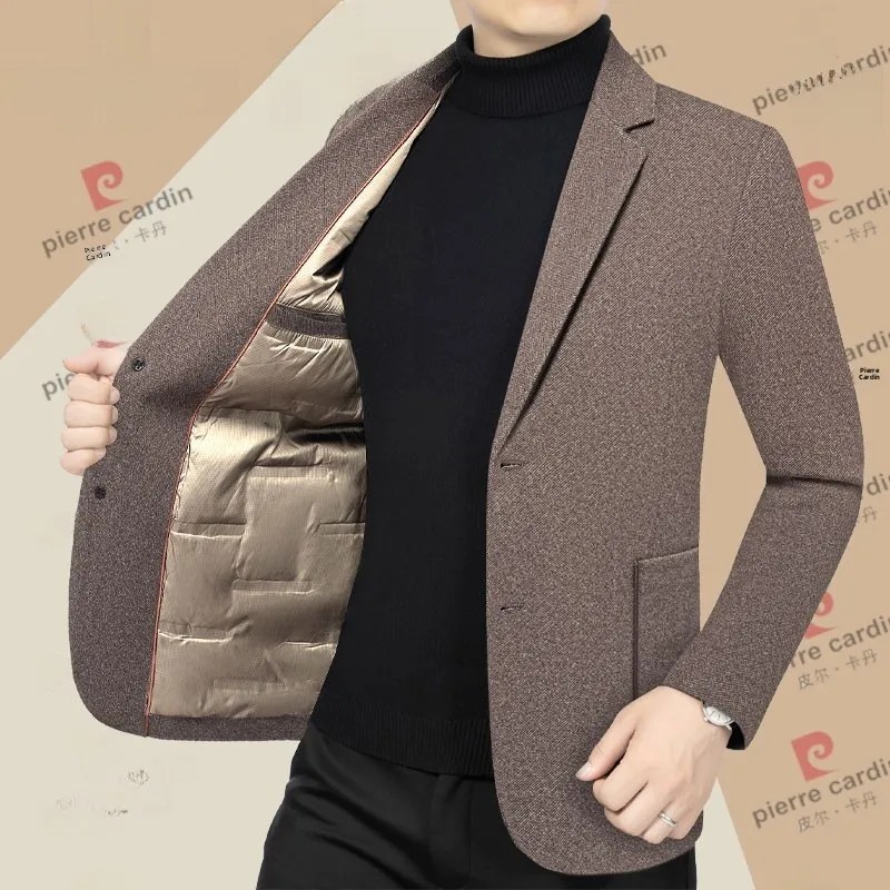 

Мужской пуховик Pierre Cardin Thiened Fce с подкладкой, деловой повседневный, осенне-зимний, теплый, приталенный, удлиненный рукав