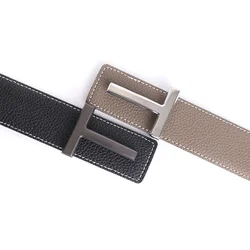 Top Grey Luxury Brand Designer T Buckle Belt uomo alta qualità donna vera pelle Dress Strap per Jeans cintura