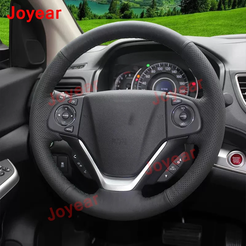 

For Honda CRV CR-V 2012-2016 Car Steering Wheel Cover Breathable Anti-fur Anti Slip Leather Suitable Interior Accessories