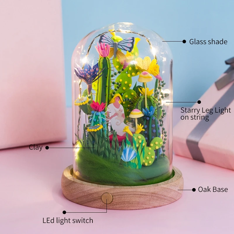 2021 neue 4 Arten Modellierung Ton Mit LED Glas Box Bunte Polymer Kreative DIY Ton Kreative Spielzeug Kinder Geburtstag Geschenke