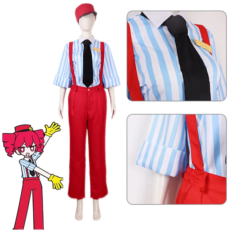 

2026 New Kasane Teto Cosplay Anime Hypnotist Blue Striped Top Costume Carnival Halloween Comic Animation Party Clothing Adult