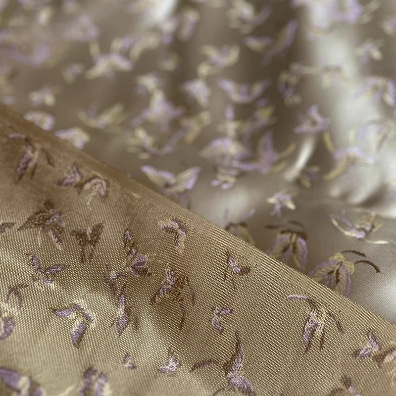 紫色の蝶のカラフルな織物ブロケード生地縫製ベスト袍DIY人形服デザイナー生地