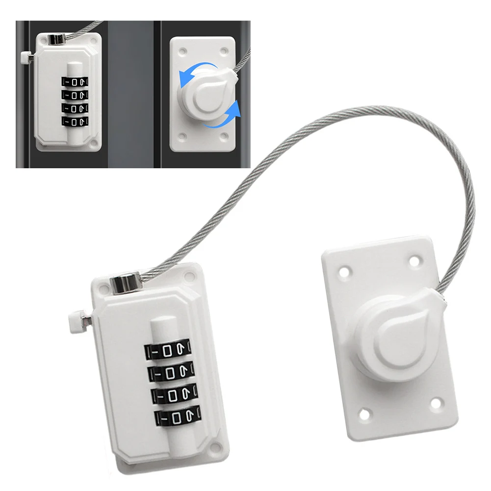 

Password lock with stainless steel wire for refrigerator drawer safety and file cabinet lock window fixed limiter