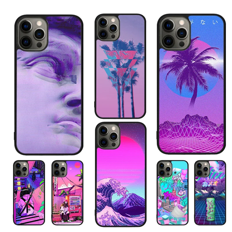 Vaporwave Art Celular Mobile Smartphone Cases For iPhone 16 15 14 12 13 mini 11 Pro MAX 6S 7 8 Plus SE2020 Coque Fundas