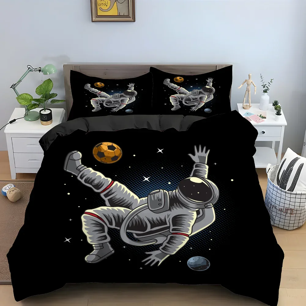 

3PCS Single-sided Astronautl Printed Comforter Bedding Sets Comfortable Bedspreads Comforter Duvet King Bedding BirthdayGift