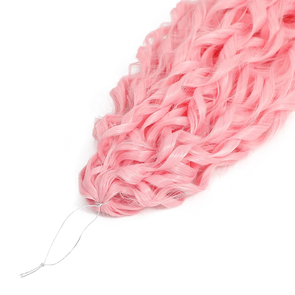 أسود جيسيكا تجعيد الشعر عميق متموج تويست الكروشيه الشعر كروشيه اصطناعي الضفائر ارتفاع درجة الحرارة الألياف تجديل وصلات شعر #6