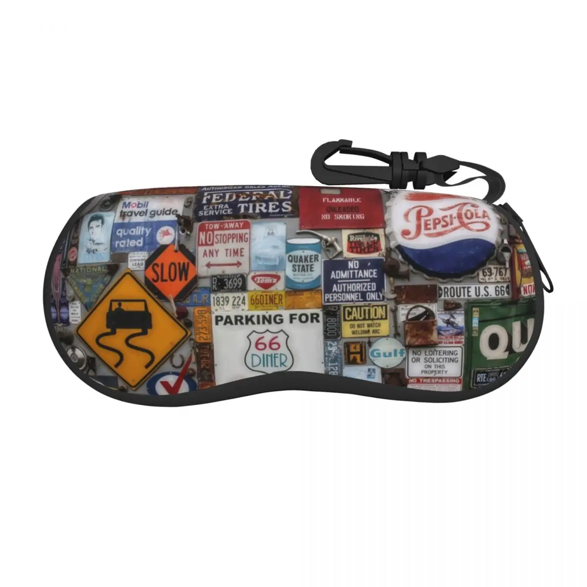 

America Highway Sunglasses Soft Case Neoprene Zipper US Route 66 Signs Shell Eyeglass Case Custom Protective Box For Glasses