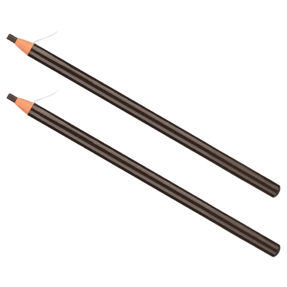 

2Pcs Waterproof Sweatproof Eyebrow Pencil Long Lasting Pull Line Design Thin Natural Brow Pen Eyeliner Brush Eyebrow Tattoo Pen