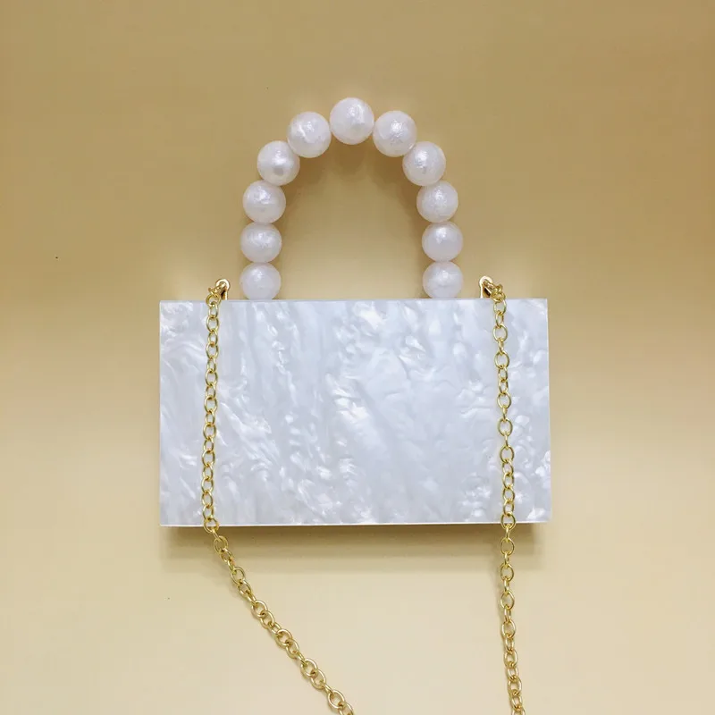 

Women New Acrylic Beaded Evening Clutch Bags 2026 Fashion Design Wedding Party Chain Shoulder Crossbody Handbags Purse