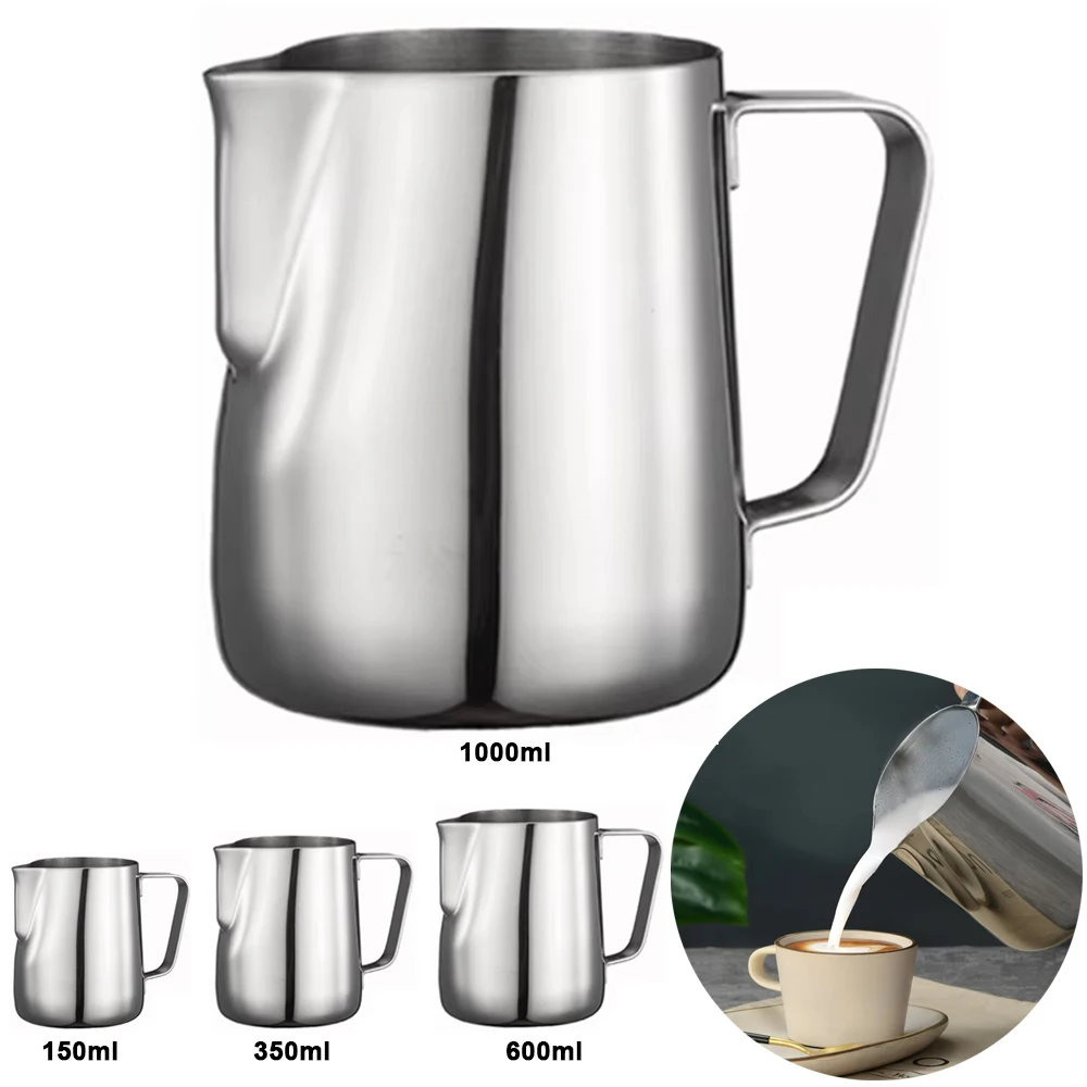 100/350/600/1000 ml Milch Krüge Mode Edelstahl Milch Handwerk Milch Aufschäumen Krug Kaffee Latte aufschäumen Kunst Krug Becher Tasse