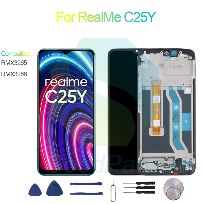 For RealMe C25Y Screen Display Replacement 1600*720 RMX3265, RMX3268 C25Y LCD Touch Digitizer