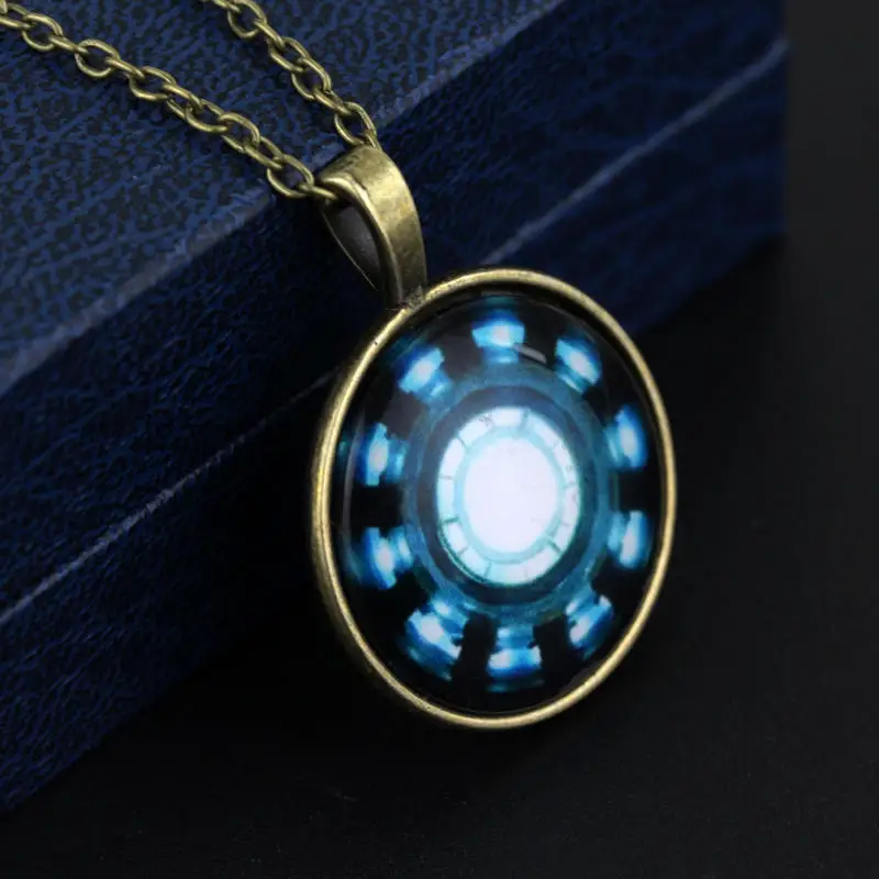 Marvel Iron Man Tony Stark Necklace Avengers Figure Cosplay Props Pendant Men Women Accessories Jewelry Gift