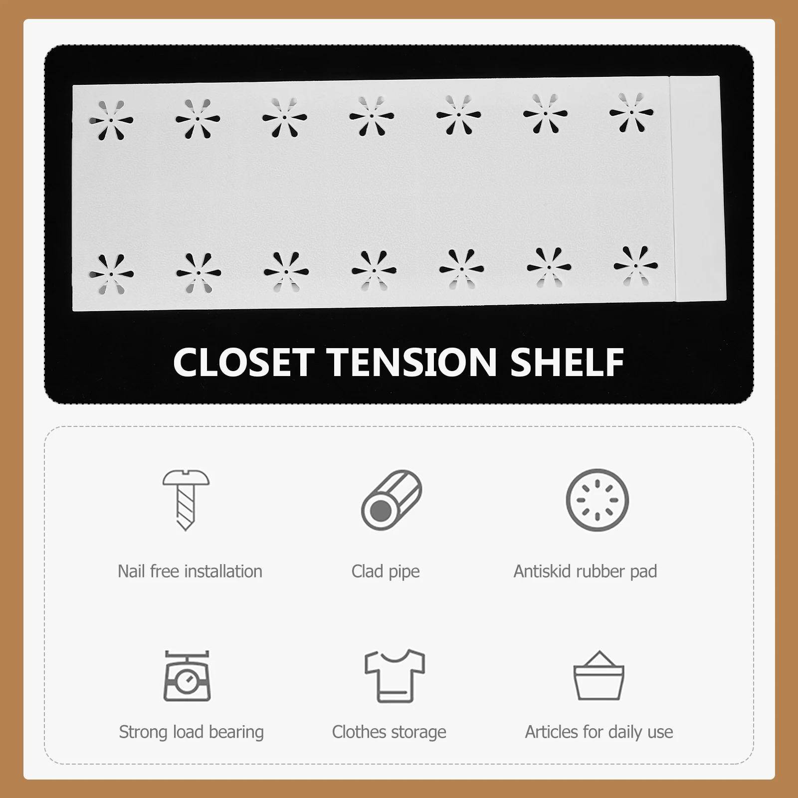 Expandable Adjustable Closet Tension Shelf Wardrobe Organizer Storage Rack Divider Plastic Space Saving Shelf for Home