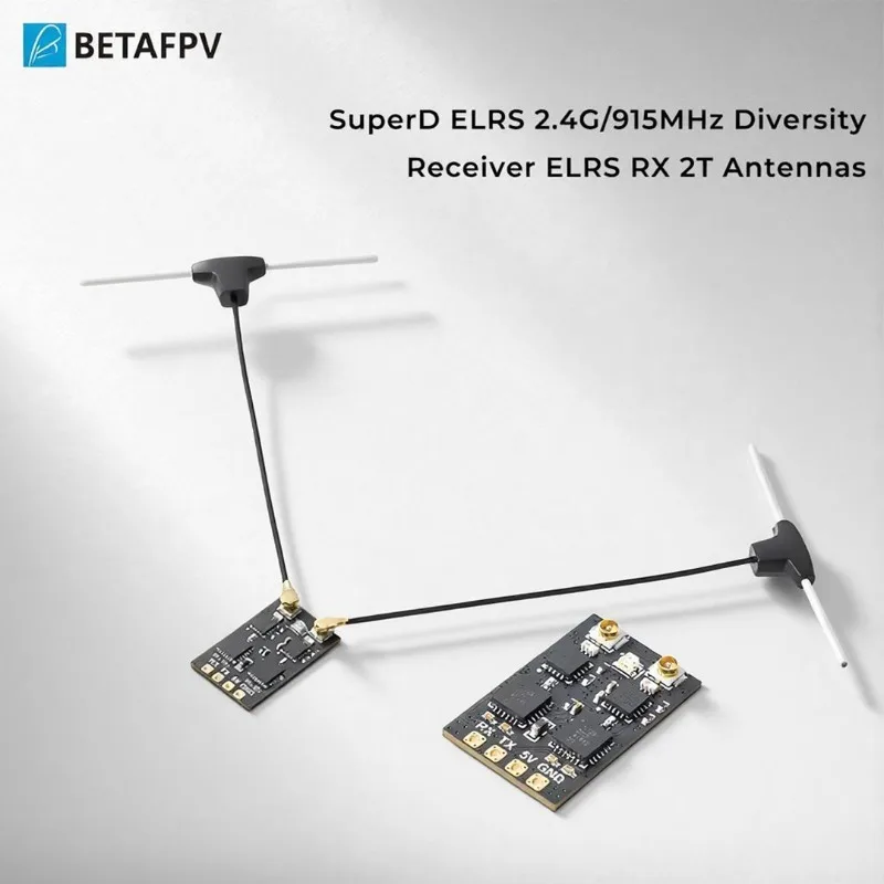 

1/5PCS BETAFPV SuperD ELRS 2.4G/915MHz Diversity Receiver ExprssLRS RX 2T Antennas For RC FPV Long Range Freestyle Drone