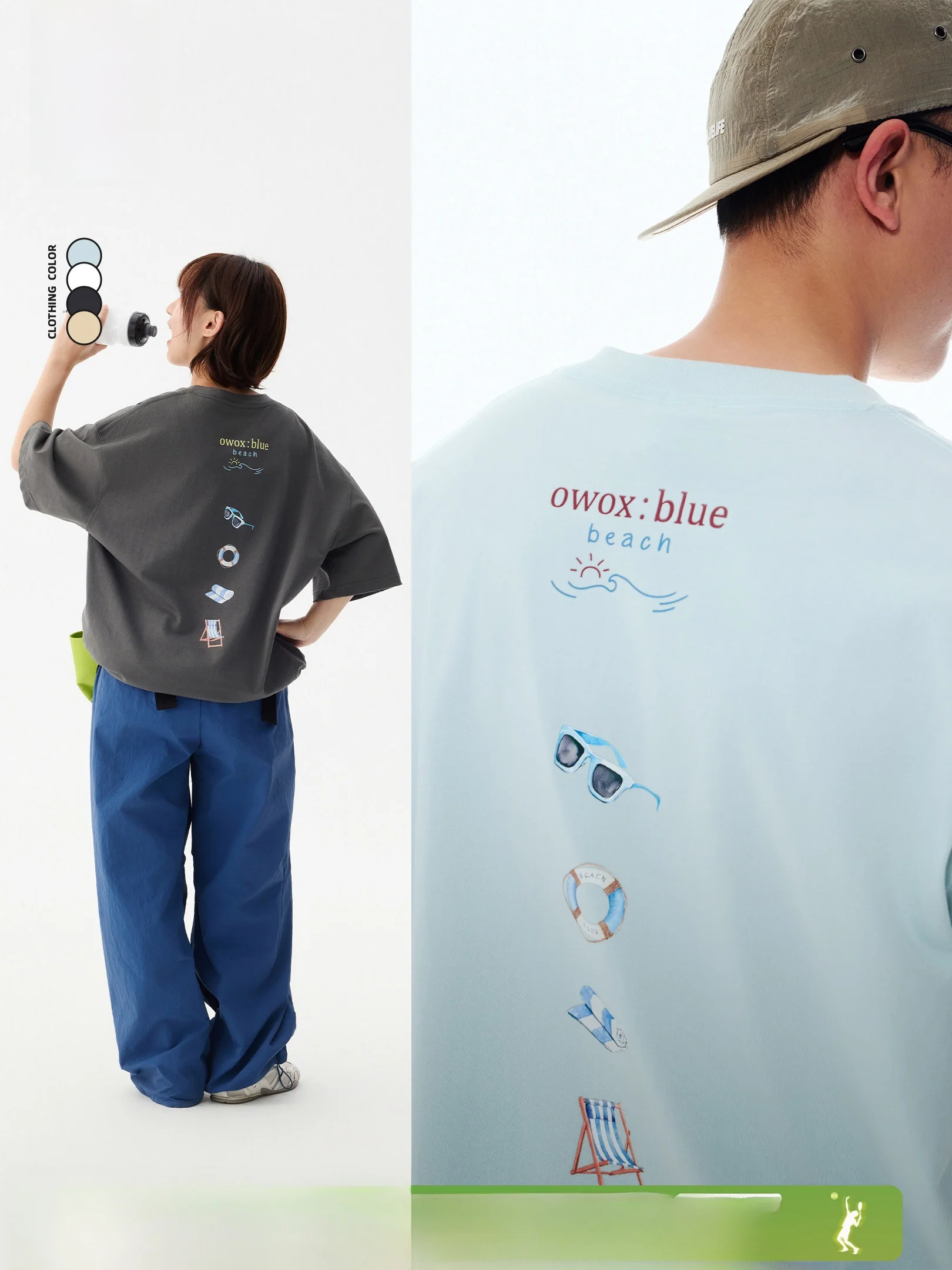 

Owowx Summer Lightweight Cotton round Neck Short Sleeve T-Shirt Casual Loose Fit Printed Unisex Beach Vacation Style Top