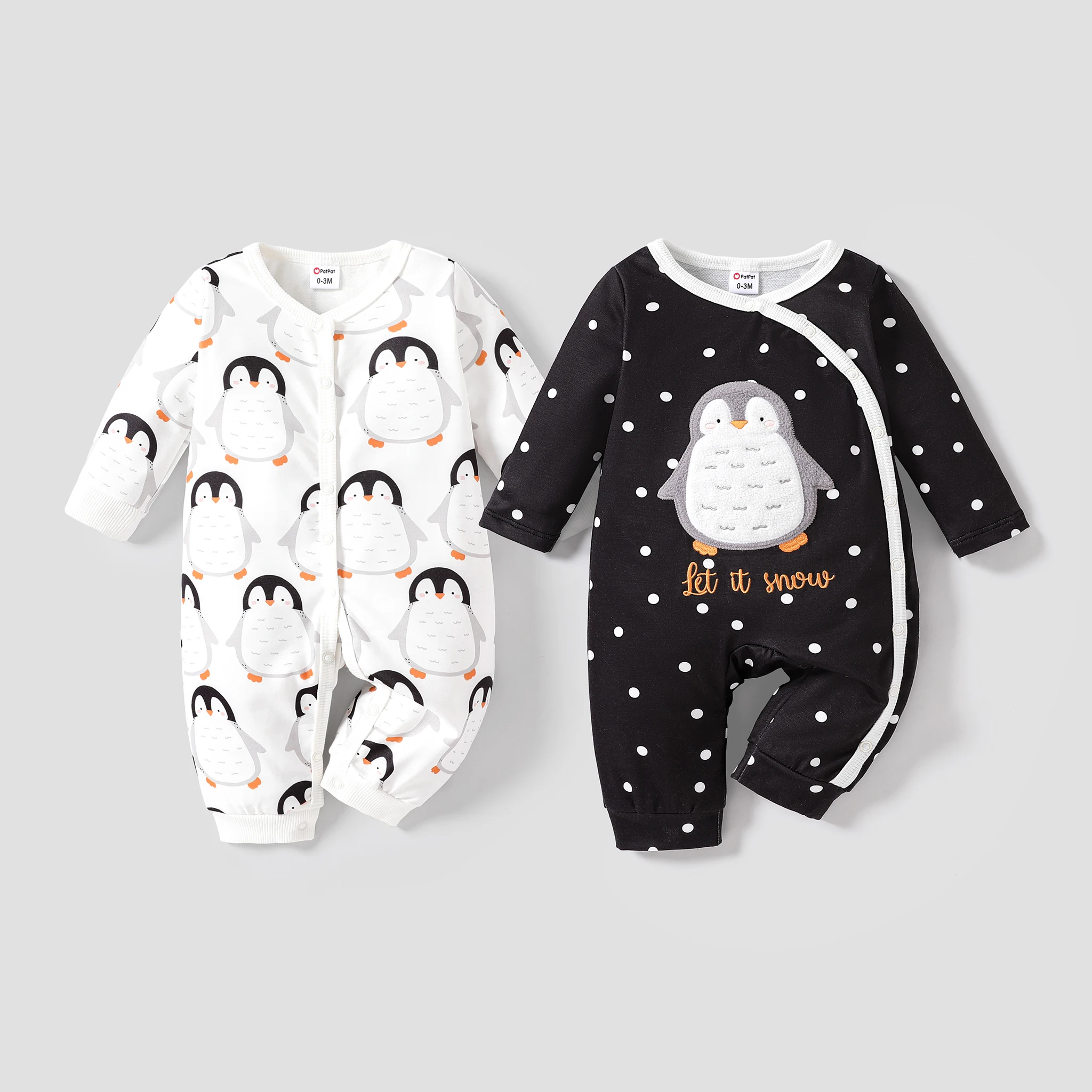 PatPat Baby Girl/Boy Childlike Penguin Pattern Jumpsuit