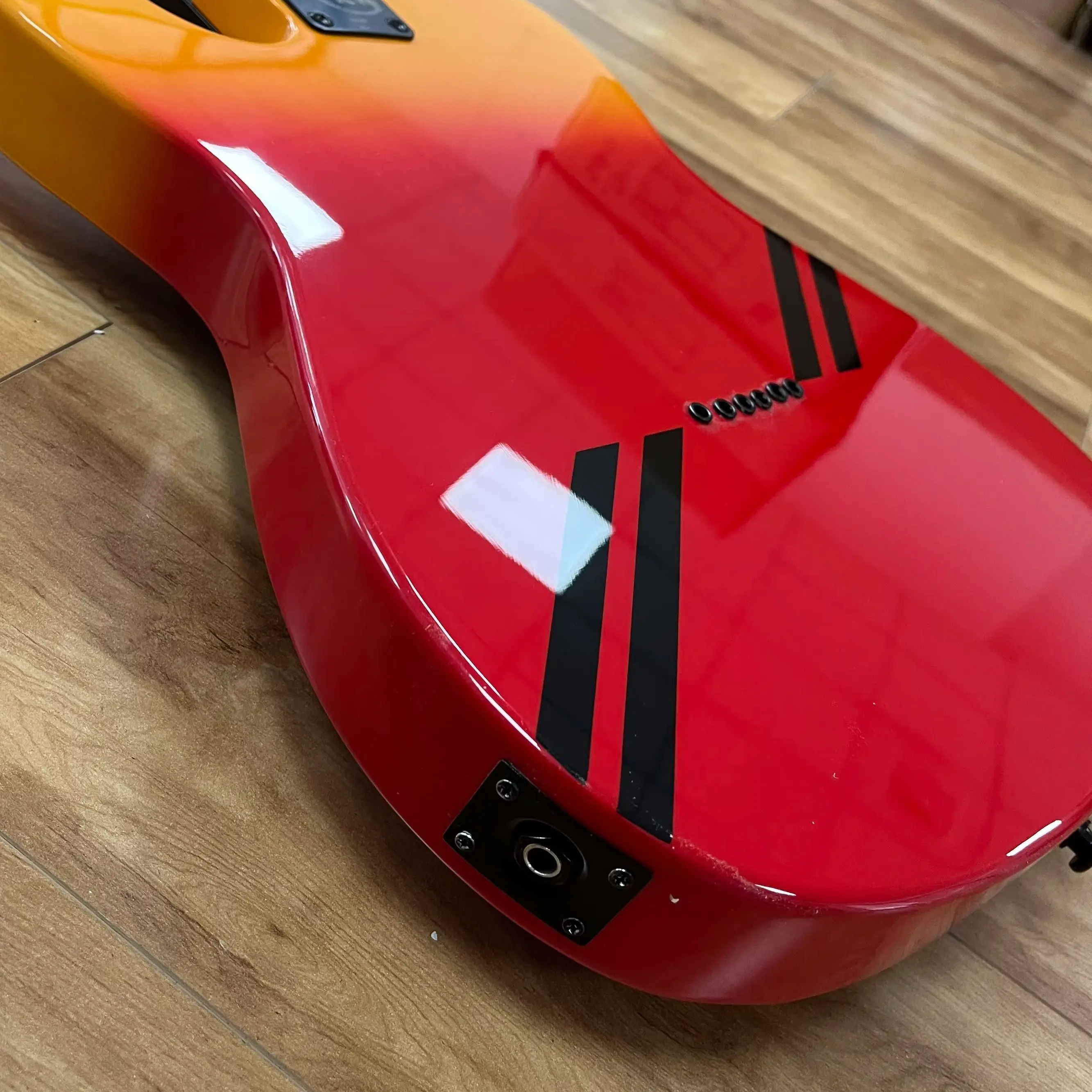 Custom Orange-Red Gradient Paint Finish The Guard Panels Are Made Up Of Green Red And Black In Stock Free Shipping