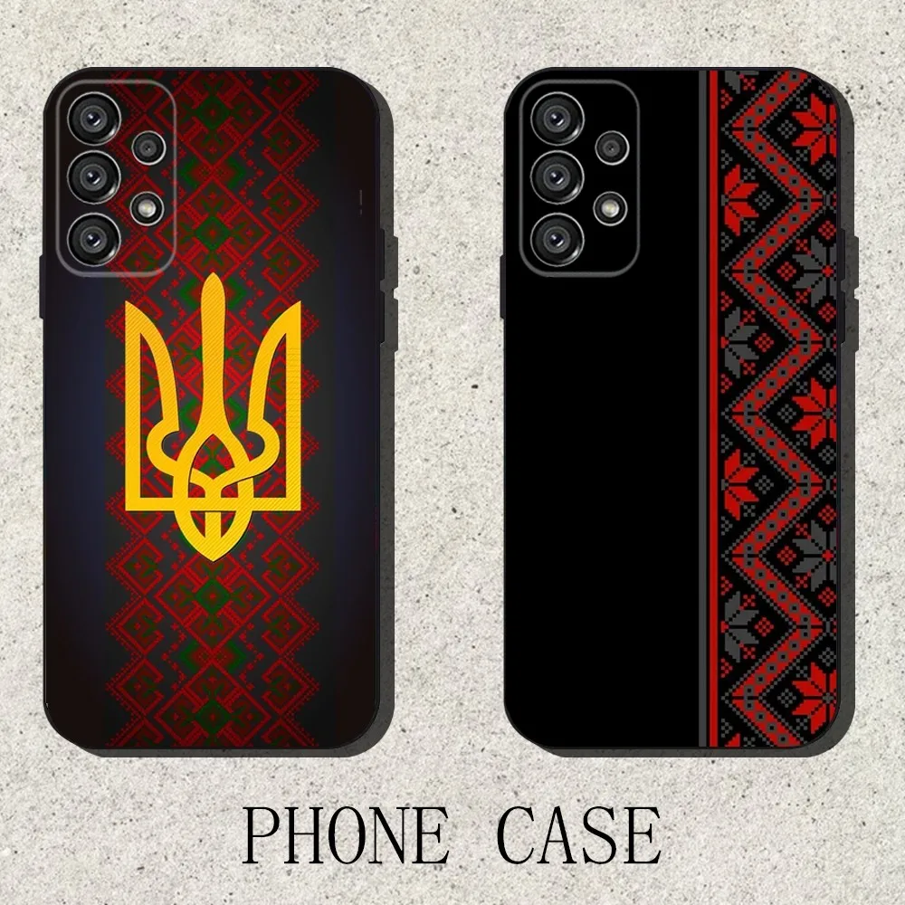 

G-Ukraine Ornament pattern Phone Case For Samsung S25,S24,S21,S22,S23,S30,Ultra,S20,Plus,Fe,Lite,Note,10,9,5G Black Cover
