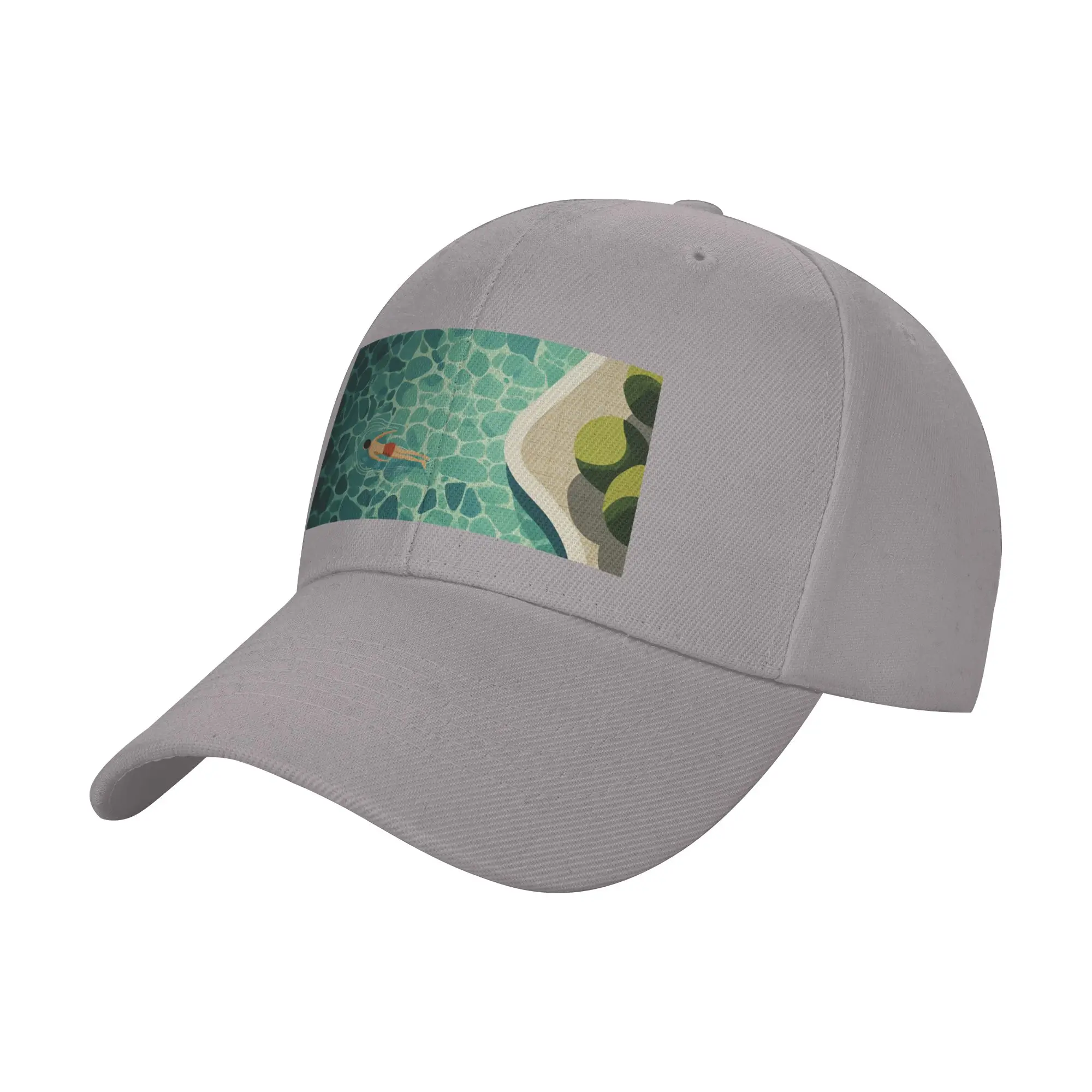 Hot Sale Relaxing Swim in Geometric Pool Baseball Cap  Leisure Sun Cap  Picnic Sun Cap
