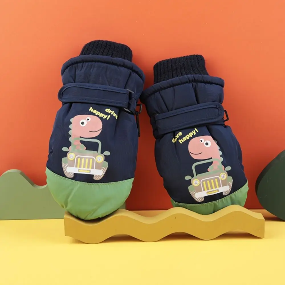

Cute Windproof Children Ski Gloves Waterproof Non-slip Mitten Thicken Warm Kid Gloves Children