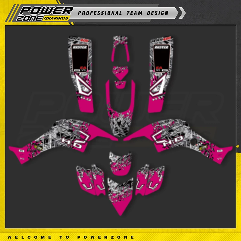 

PowerZone Custom Team Graphics Backgrounds Decals Stickers Kit For Honda 1999-2007 TRX400 EX Supermoto 400cc Custom Design 05