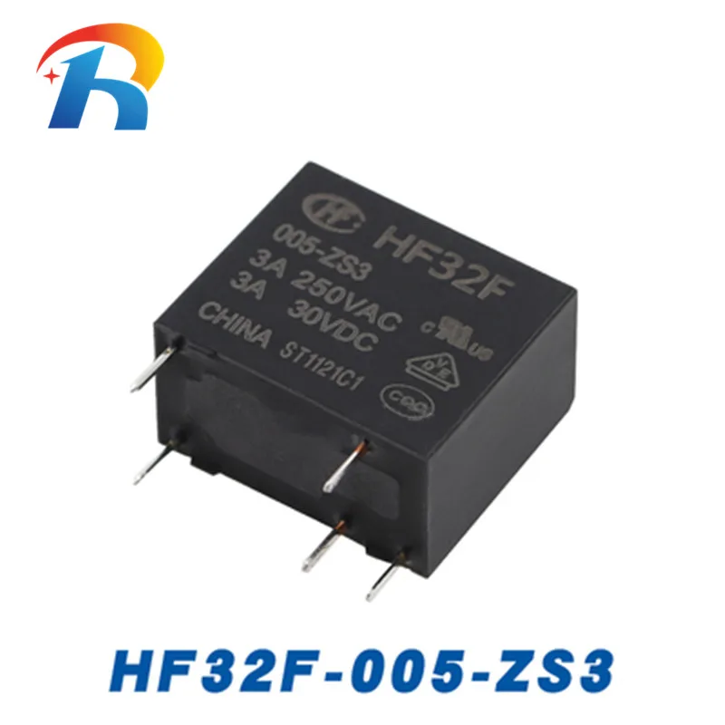 Free Shipping 100Pcs Power Relay HF32F JZC-32F- 5V 12V 24V -ZS3 HF32F-005-ZS3 HF32F-012-ZS3 HF32F-024-ZS3 5Pin 3A 250V 12V relay