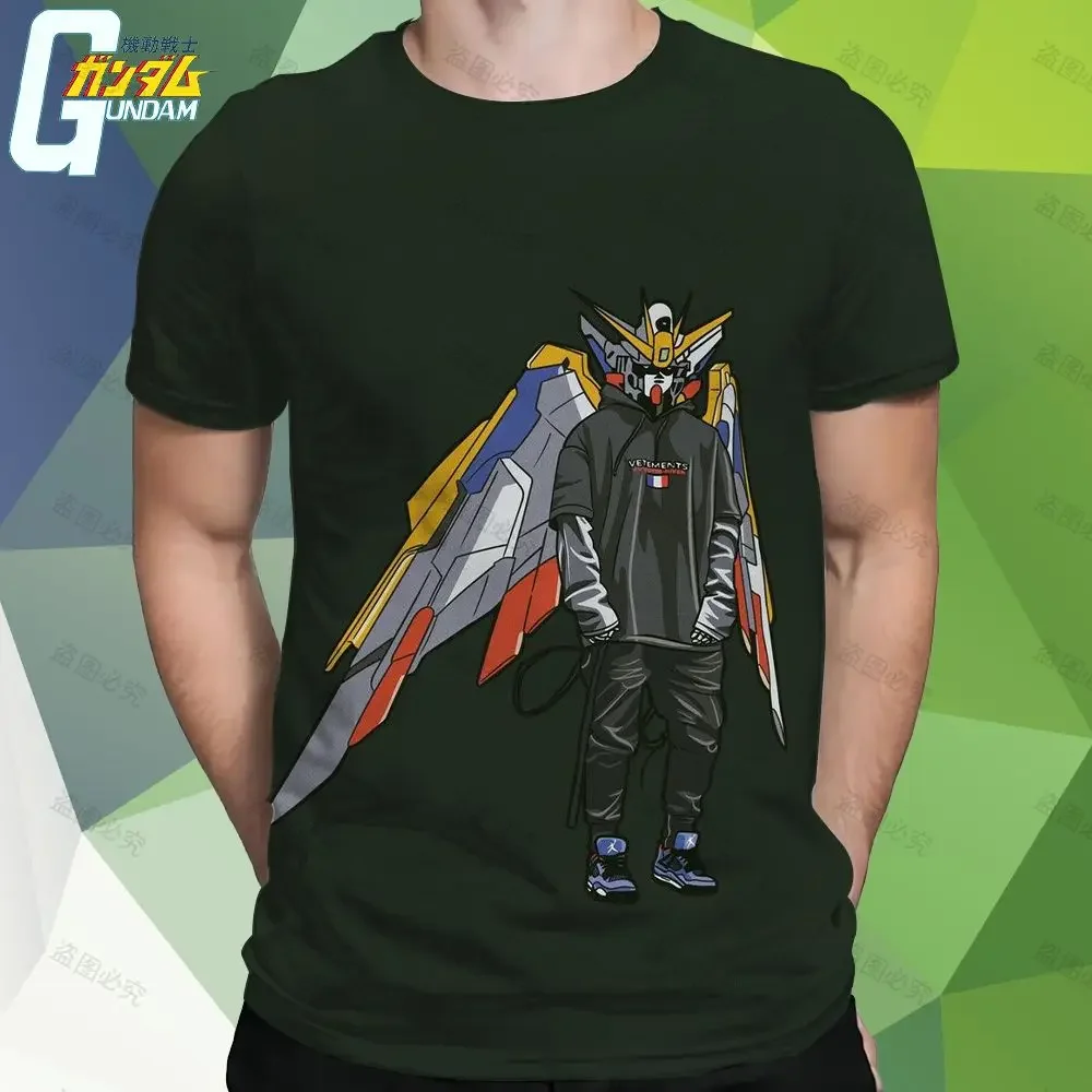 Gundam-Camiseta de Manga corta para hombre, camisa de Anime Vintage, Harajuku, ropa de calle de moda, cuello redondo, gran tamaño, verano, 110-6XL